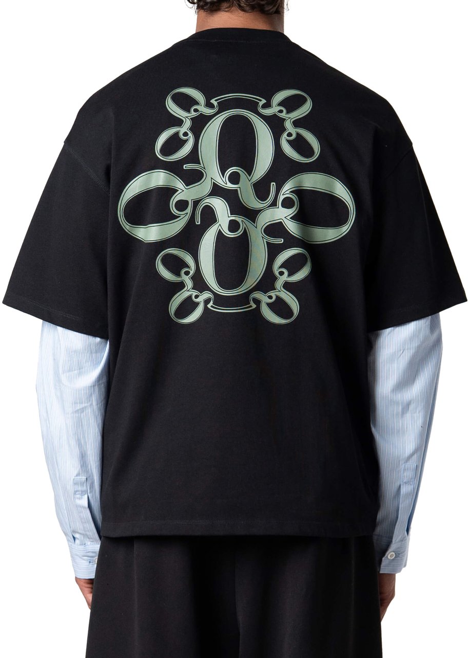 Quotrell Insignia Tee | Black/moss Green Zwart