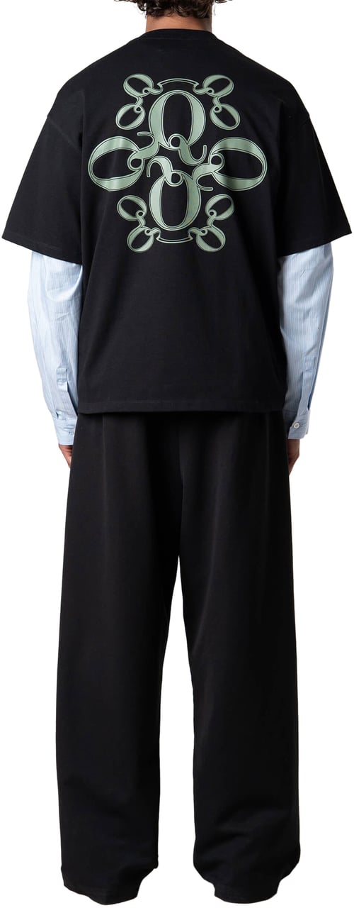 Quotrell Insignia Tee | Black/moss Green Zwart