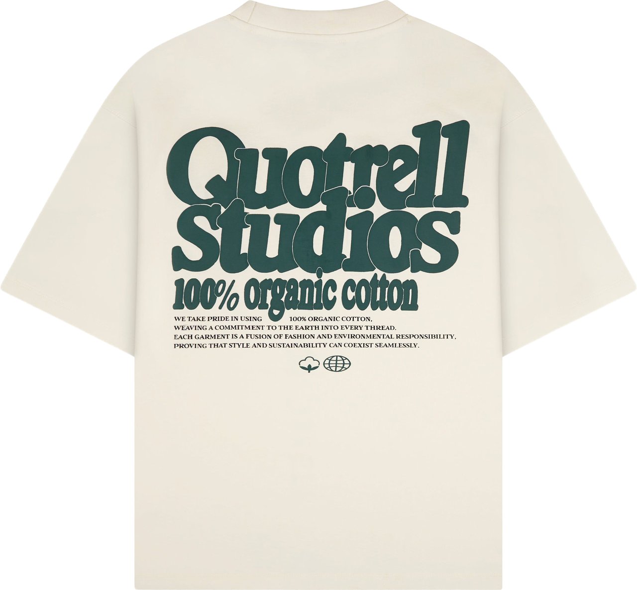 Quotrell Puff Studios Tee | Off White/teal Wit