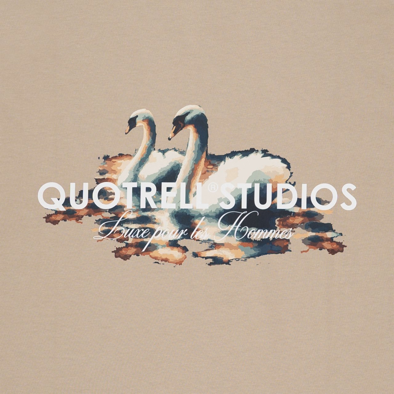 Quotrell Swan Tee | Greige/white Grijs