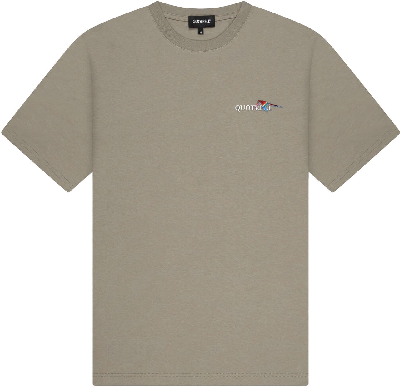Quotrell Jungle Tee | Faded Olive/white Groen