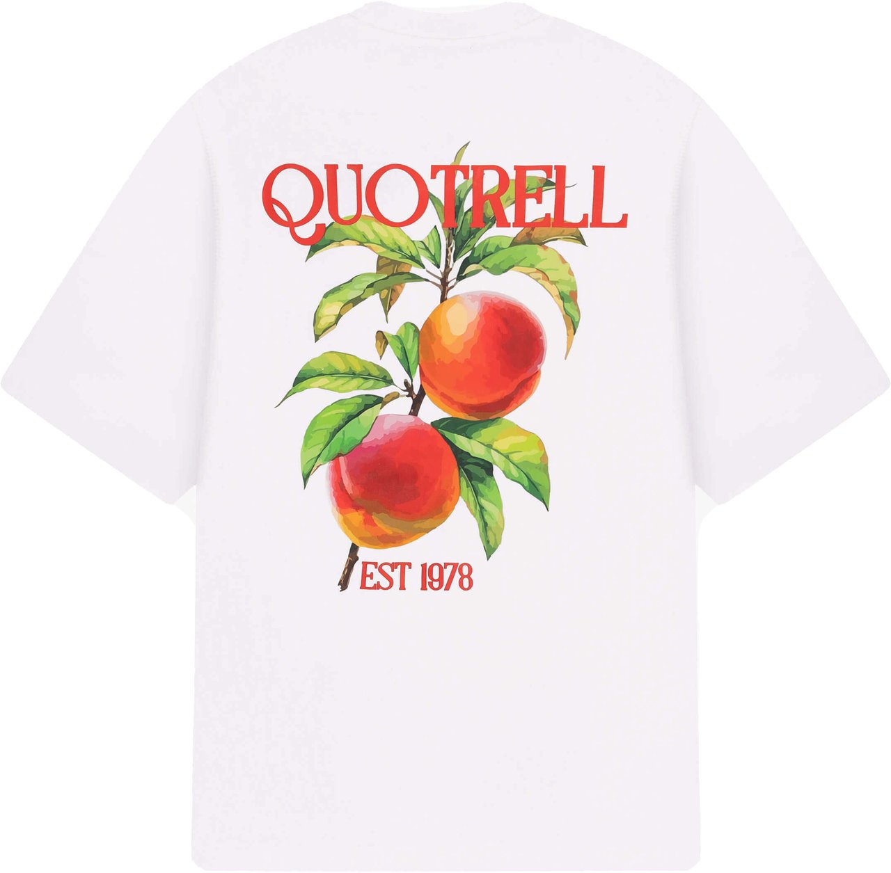 Quotrell Peaches Tee | White/black Wit
