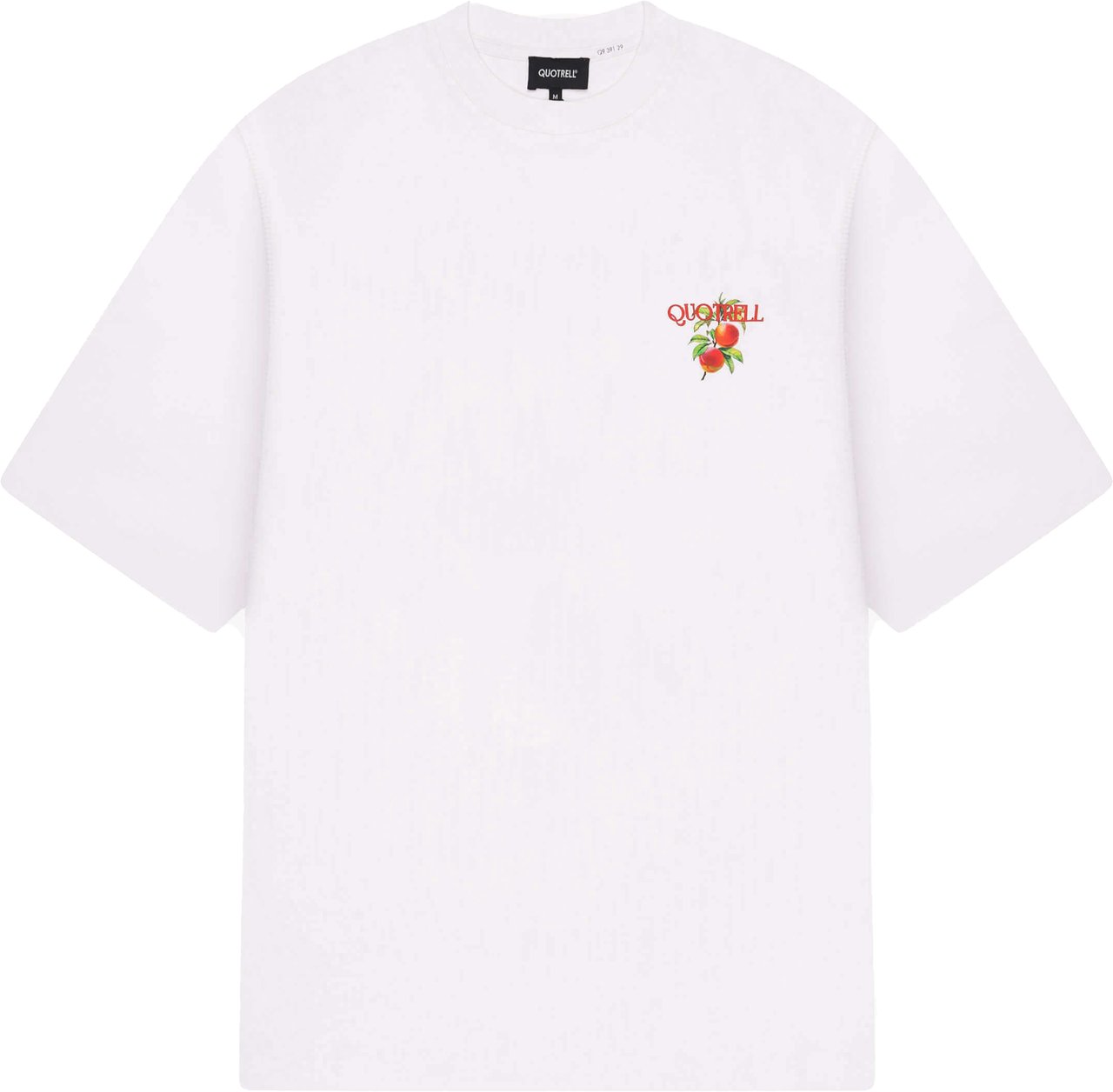 Quotrell Peaches Tee | White/black Wit