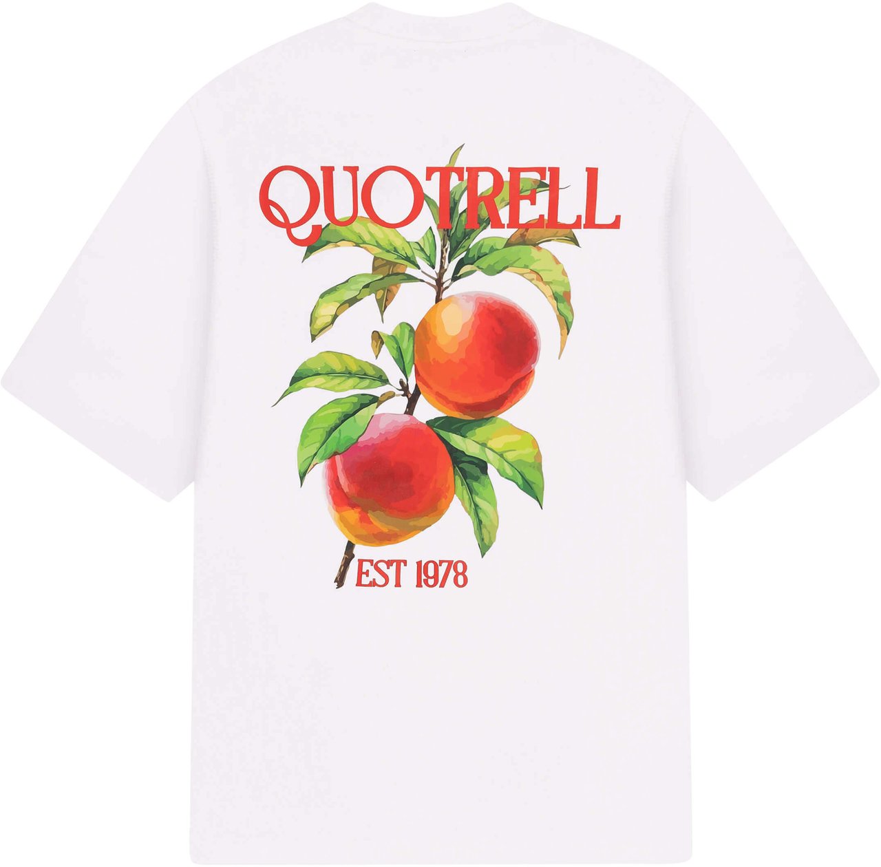 Quotrell Peaches Tee | White/black Wit