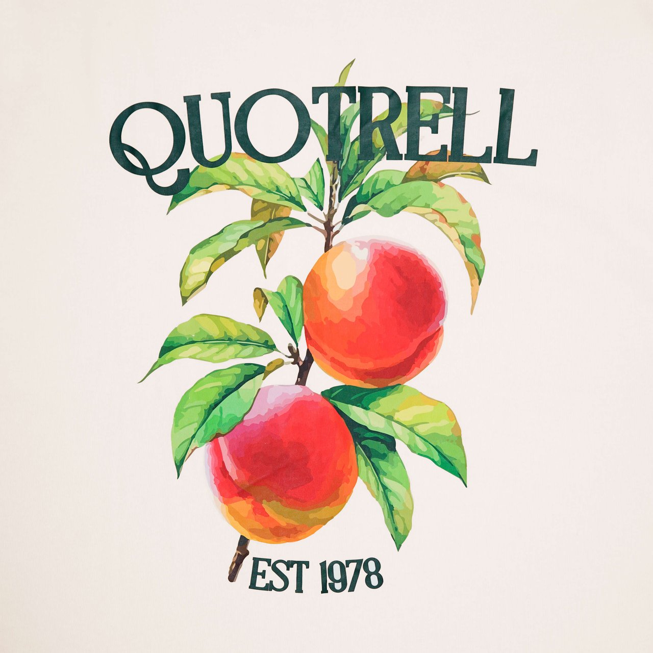 Quotrell Peaches Tee | Off White/green Wit