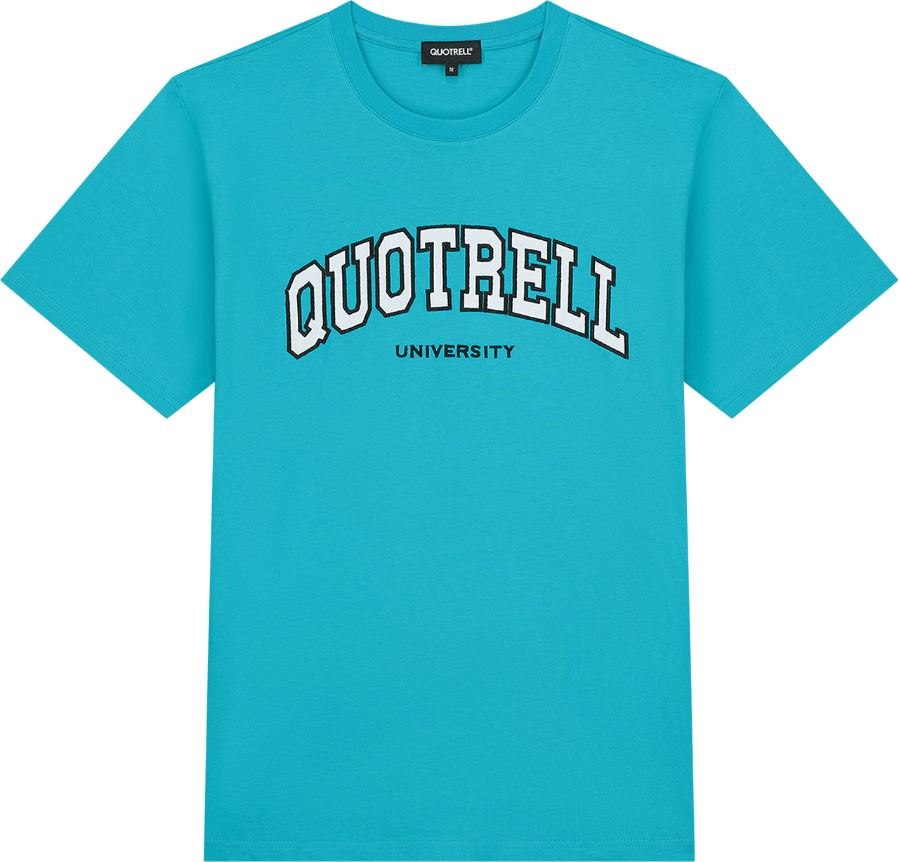 Quotrell University T-shirt | Aqua/white Blauw