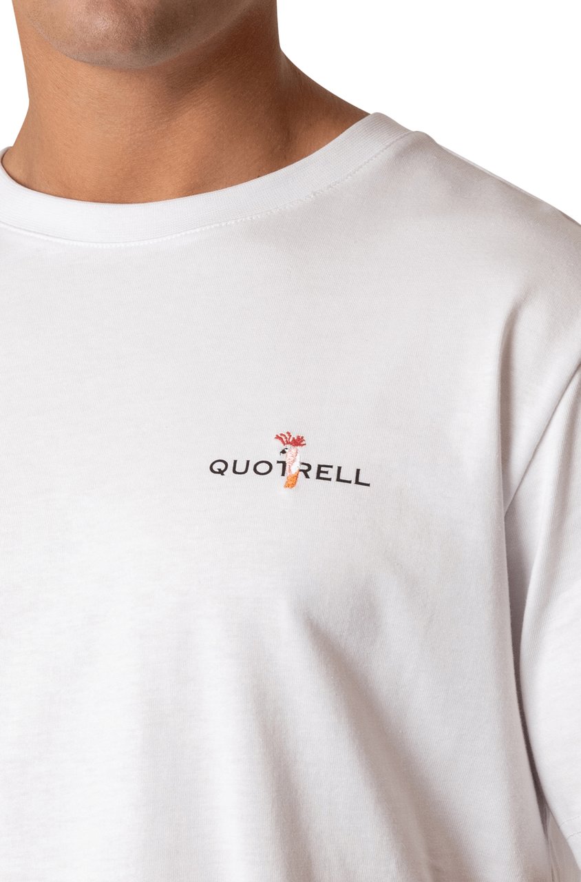 Quotrell Floral T-shirt | White/black Wit