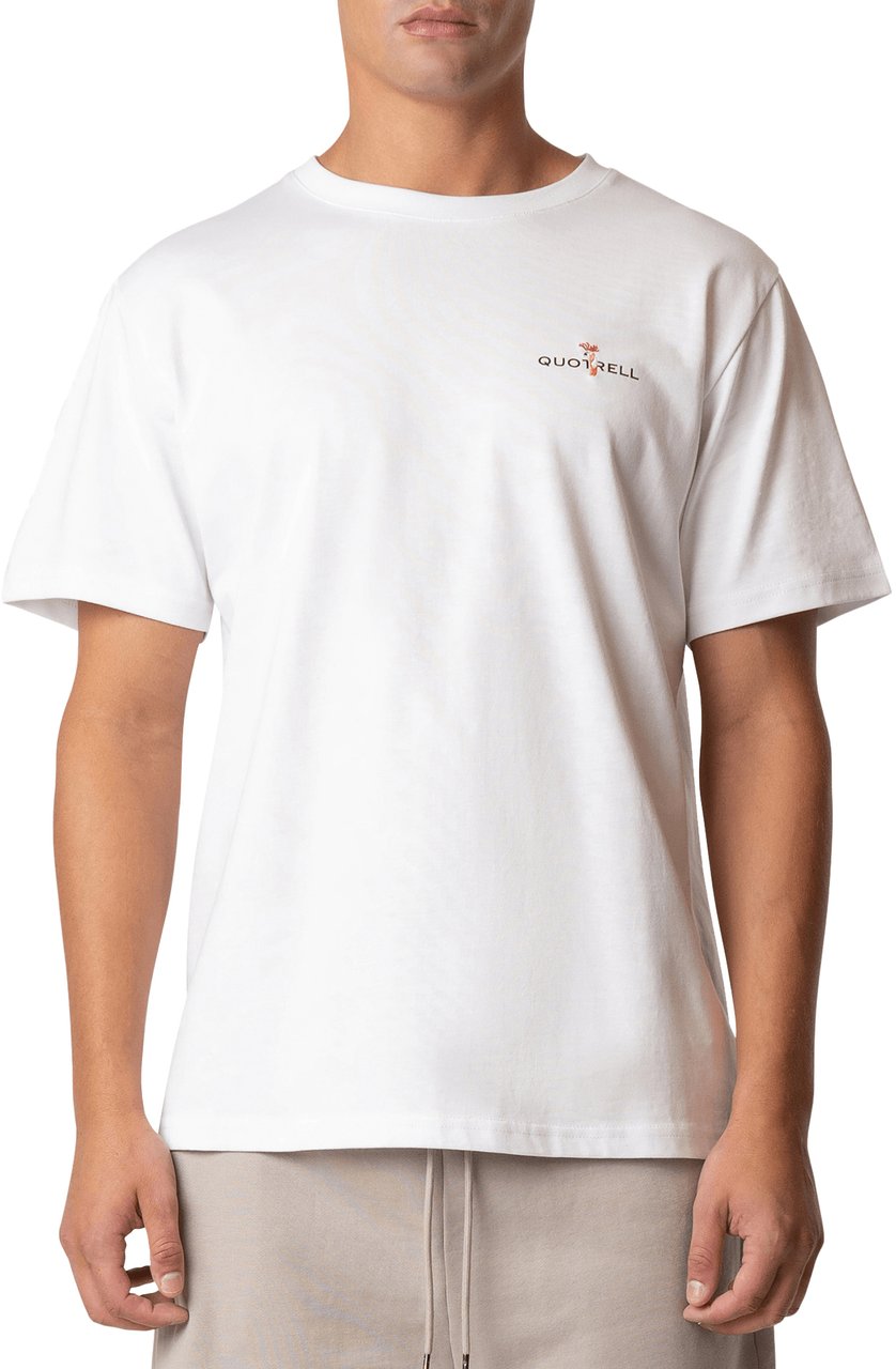 Quotrell Floral T-shirt | White/black Wit