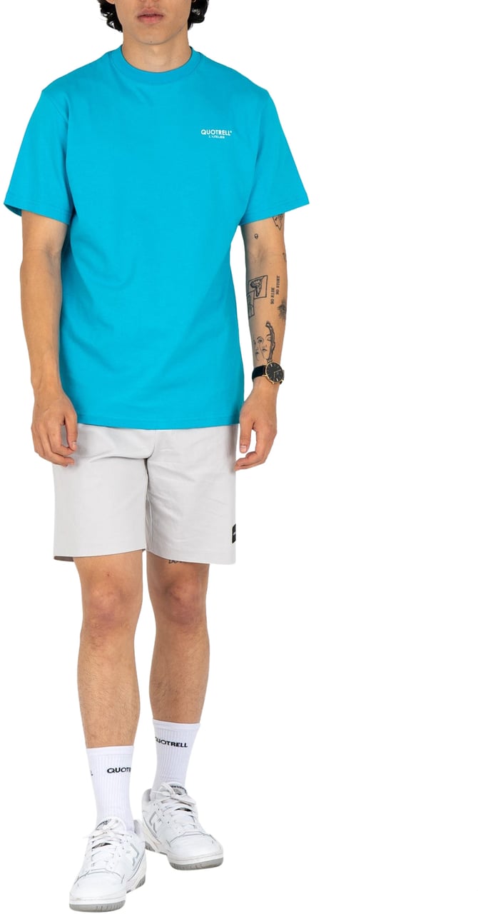 Quotrell L'atelier T-shirt | Aqua/white Blauw