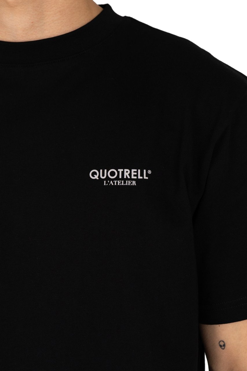 Quotrell L'atelier T-shirt | Black/beige Zwart