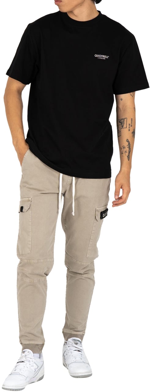 Quotrell L'atelier T-shirt | Black/beige Zwart