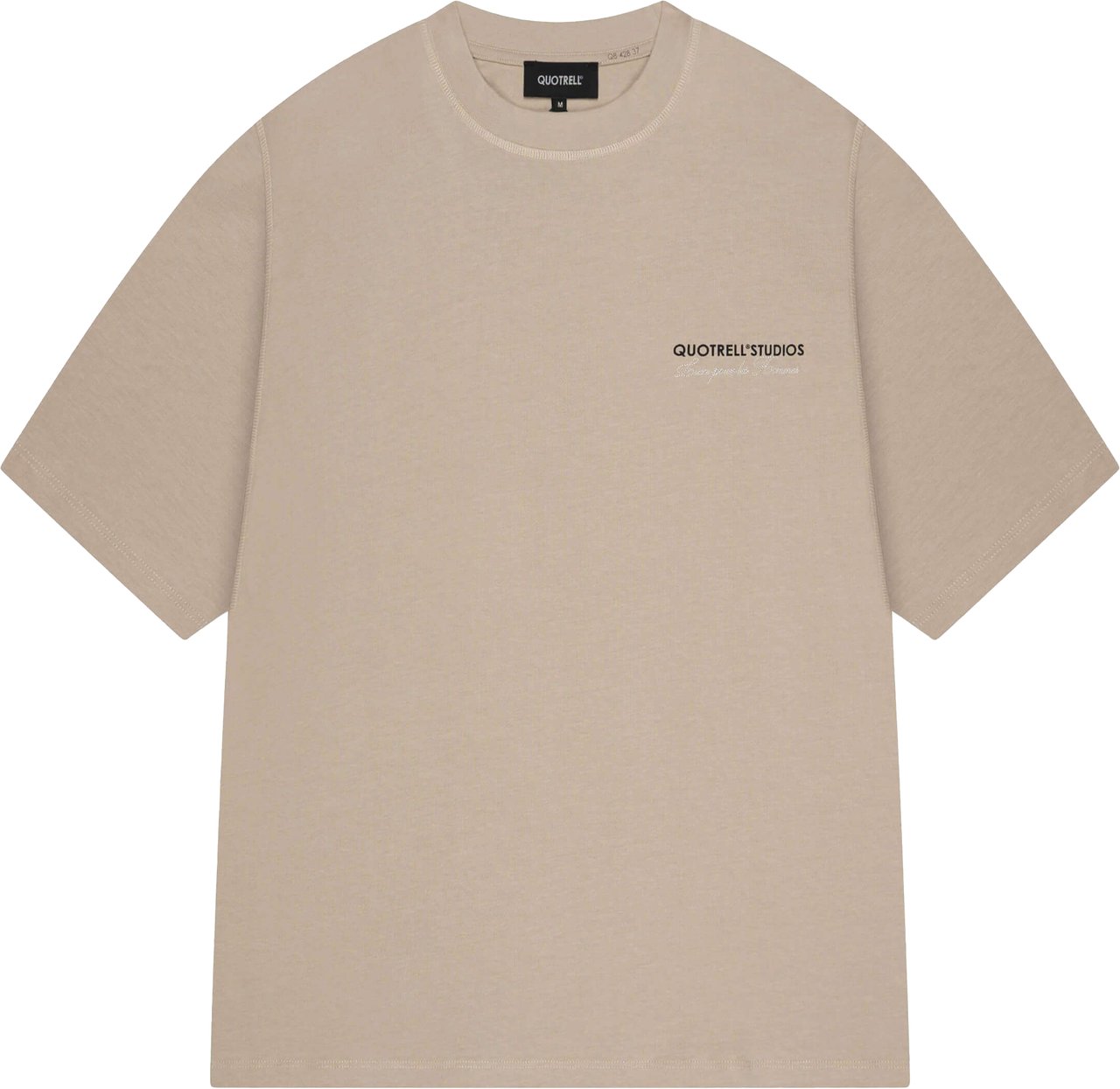 Quotrell Studios Tee | Greige/off White Beige