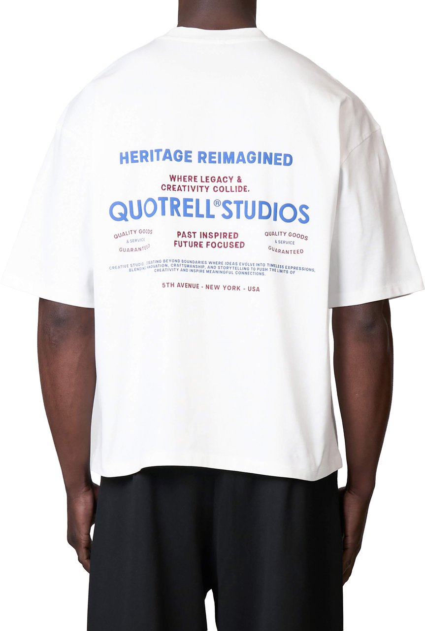 Quotrell Heritage Tee | White/red Wit