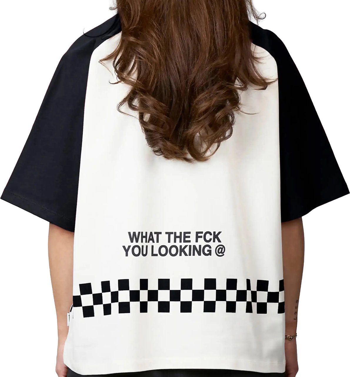 Quotrell Emilio Boxy Tee | White/black Wit