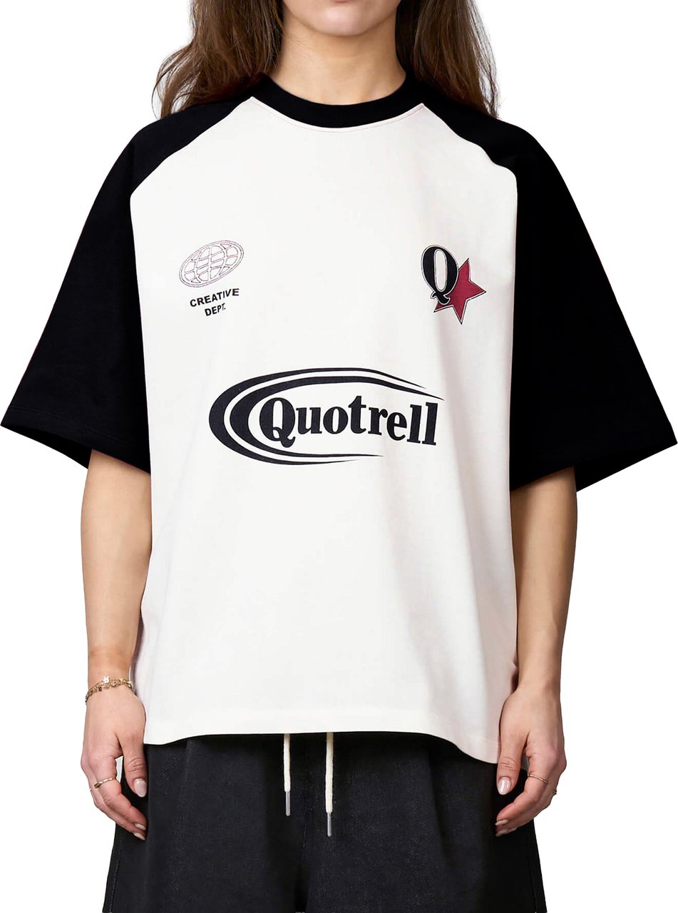 Quotrell Emilio Boxy Tee | White/black Wit