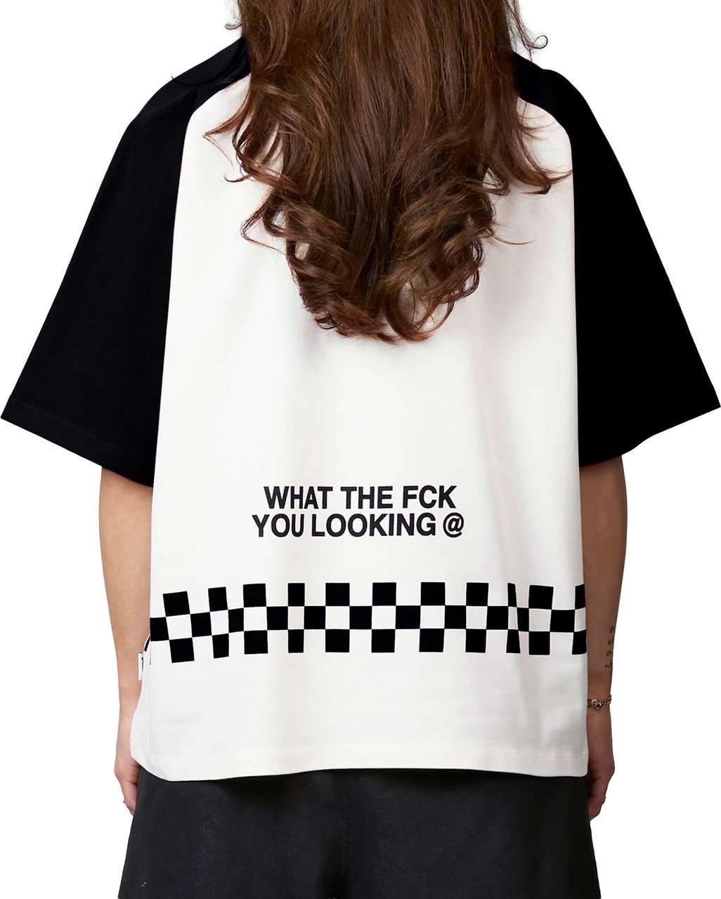 Quotrell Emilio Boxy Tee | White/black Wit