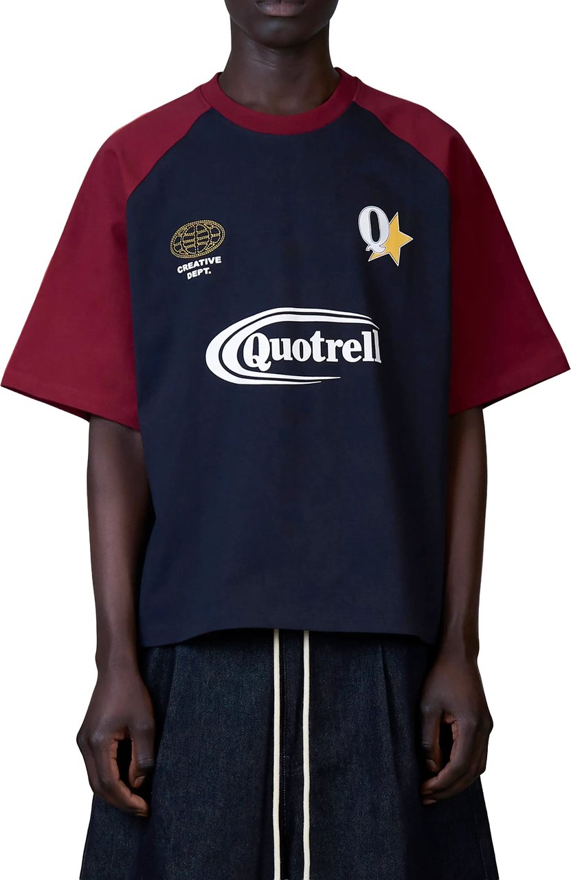 Quotrell Emilio Boxy Tee | Navy/red Navy