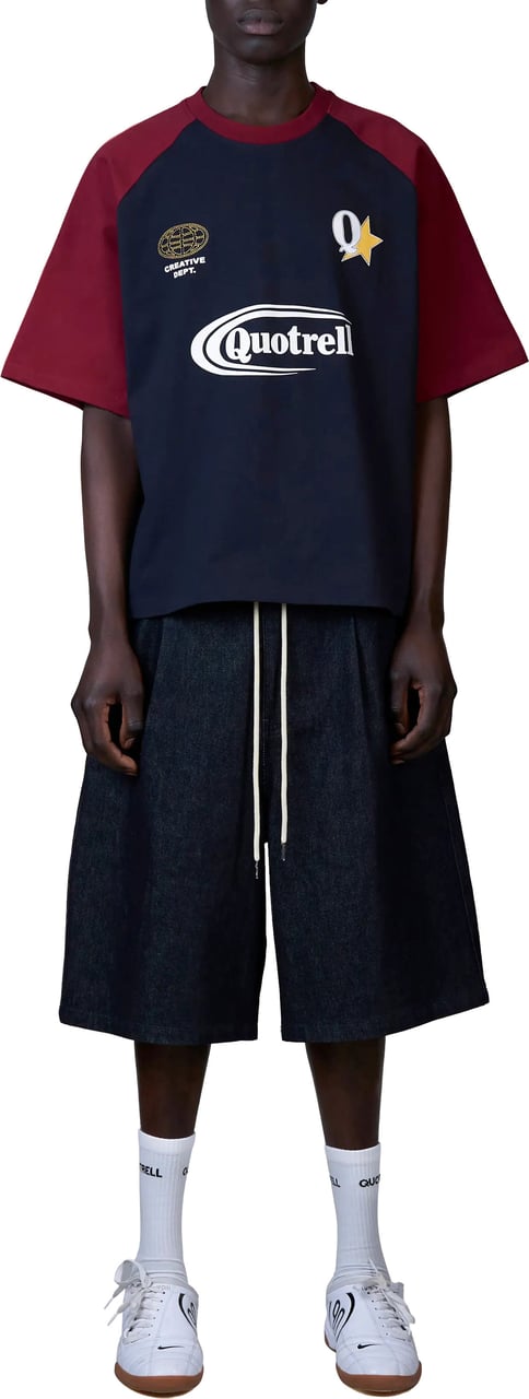 Quotrell Emilio Boxy Tee | Navy/red Navy
