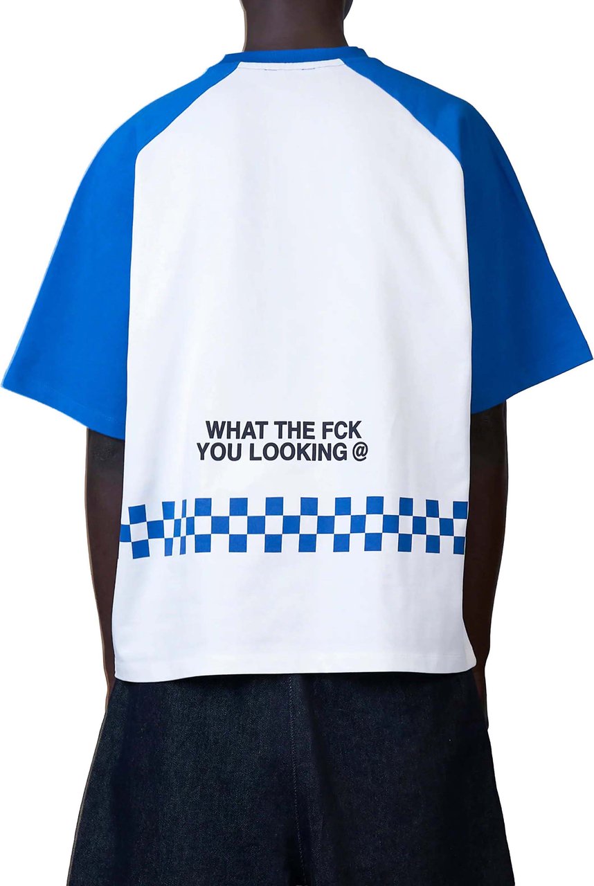 Quotrell Emilio Boxy Tee | Blue/white Blauw