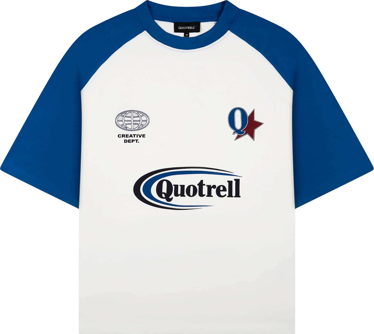 Quotrell Emilio Boxy Tee | Blue/white Blauw