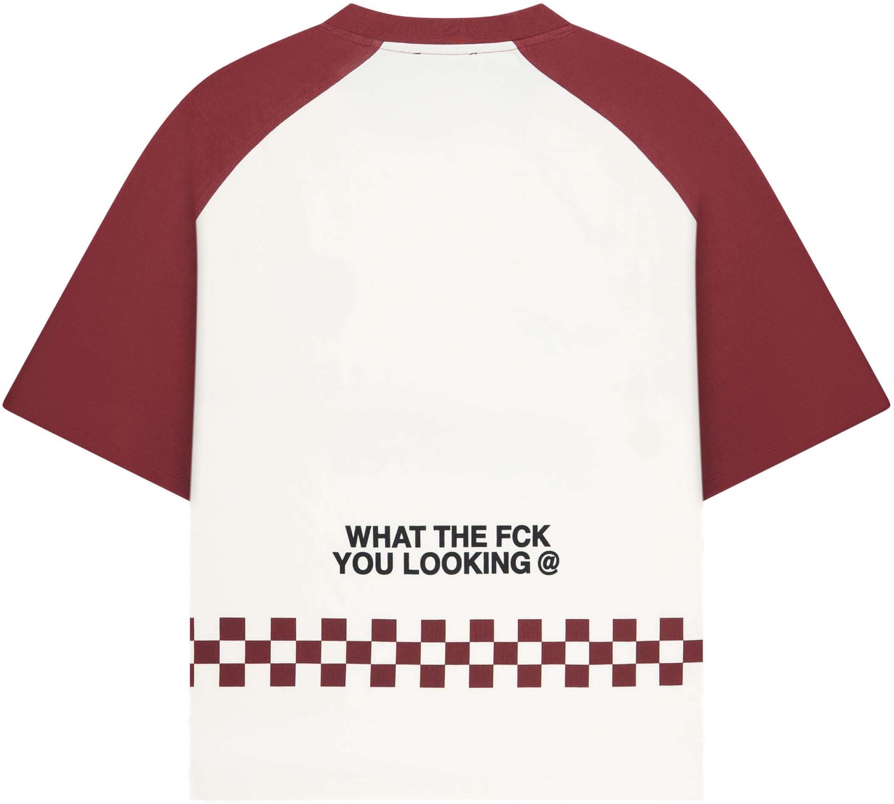 Quotrell Emilio Boxy Tee | Off White/red Wit