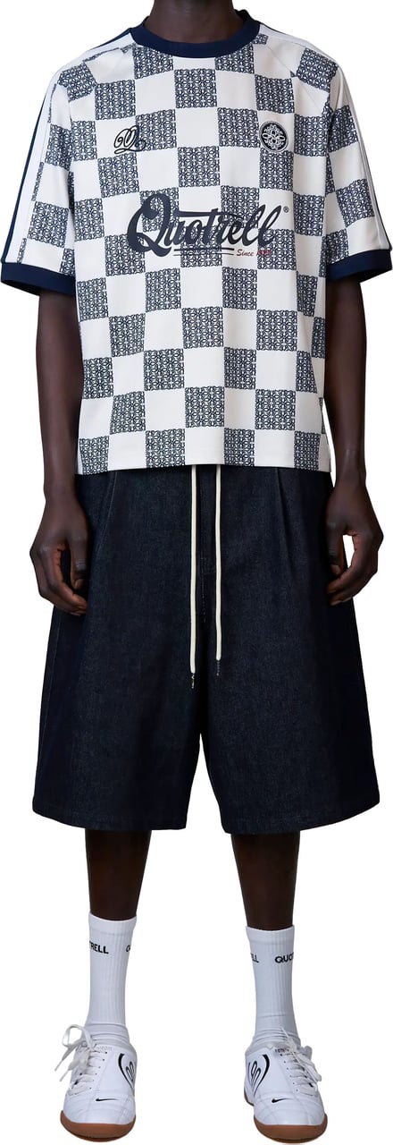 Quotrell Jayden Tee | Off White/navy Wit