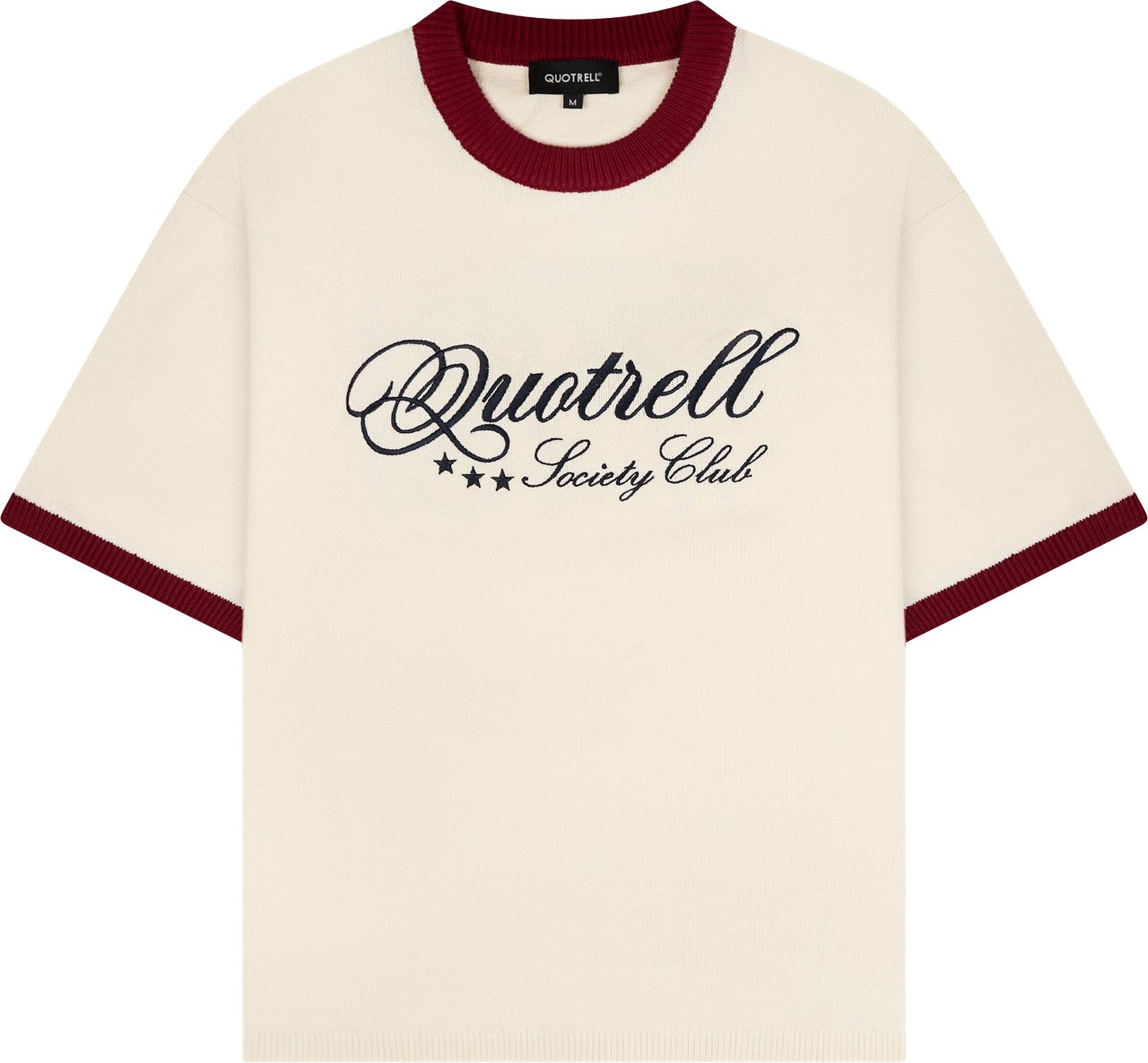 Quotrell Sal Knitted Tee | Creme/red Beige