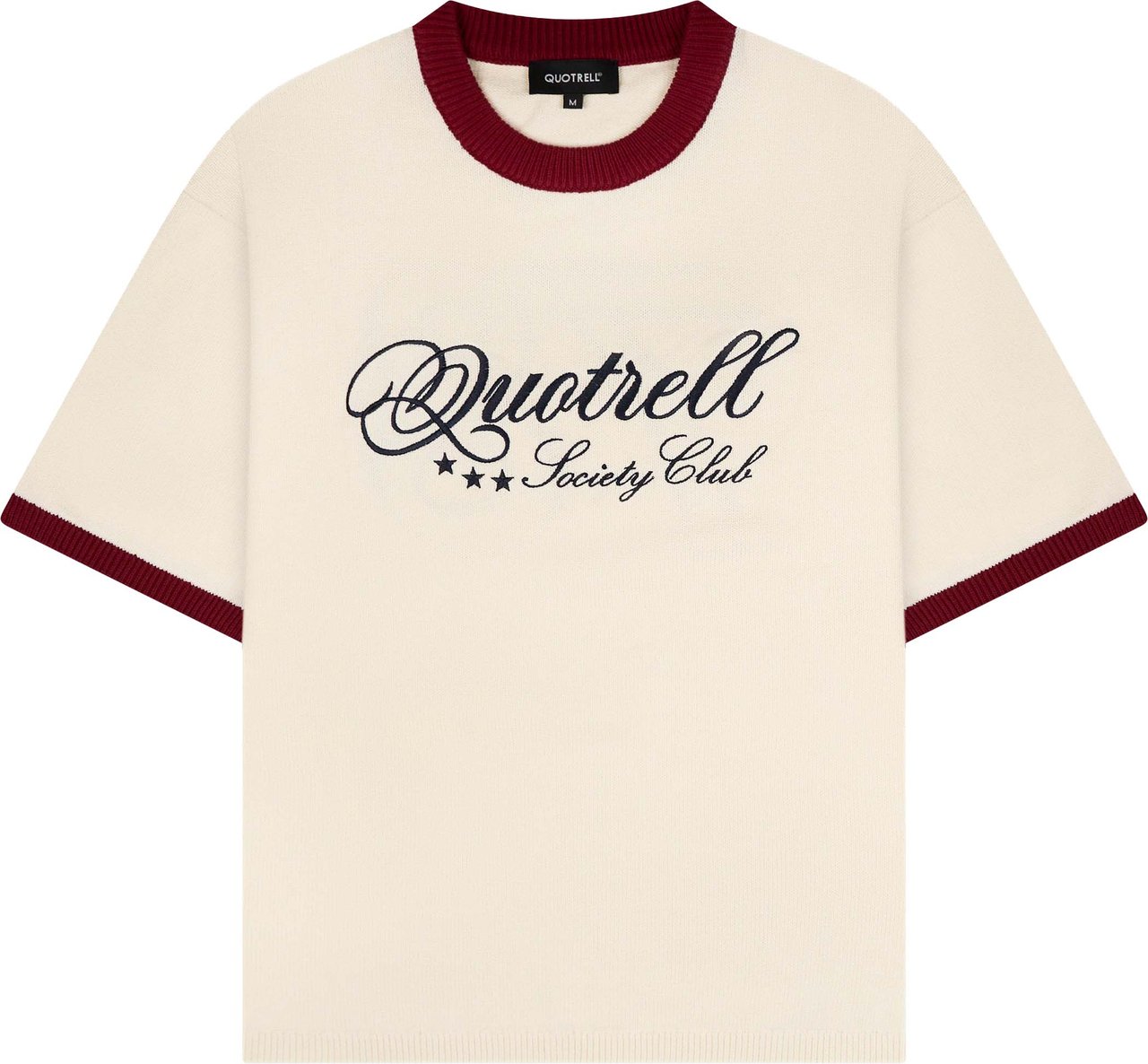 Quotrell Sal Knitted Tee | Creme/red Beige