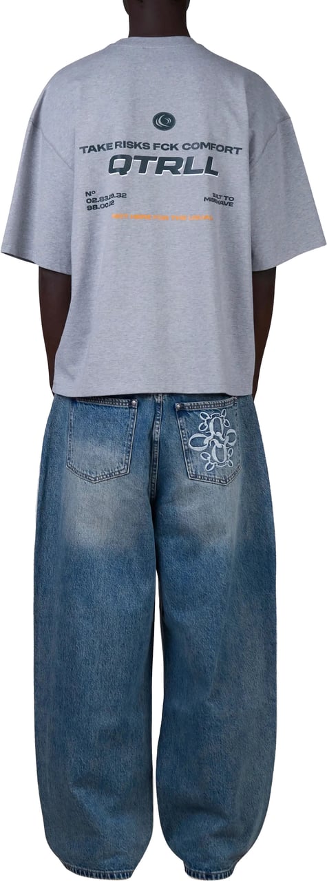 Quotrell Risk Tee | Grey Melee/petrol Grijs