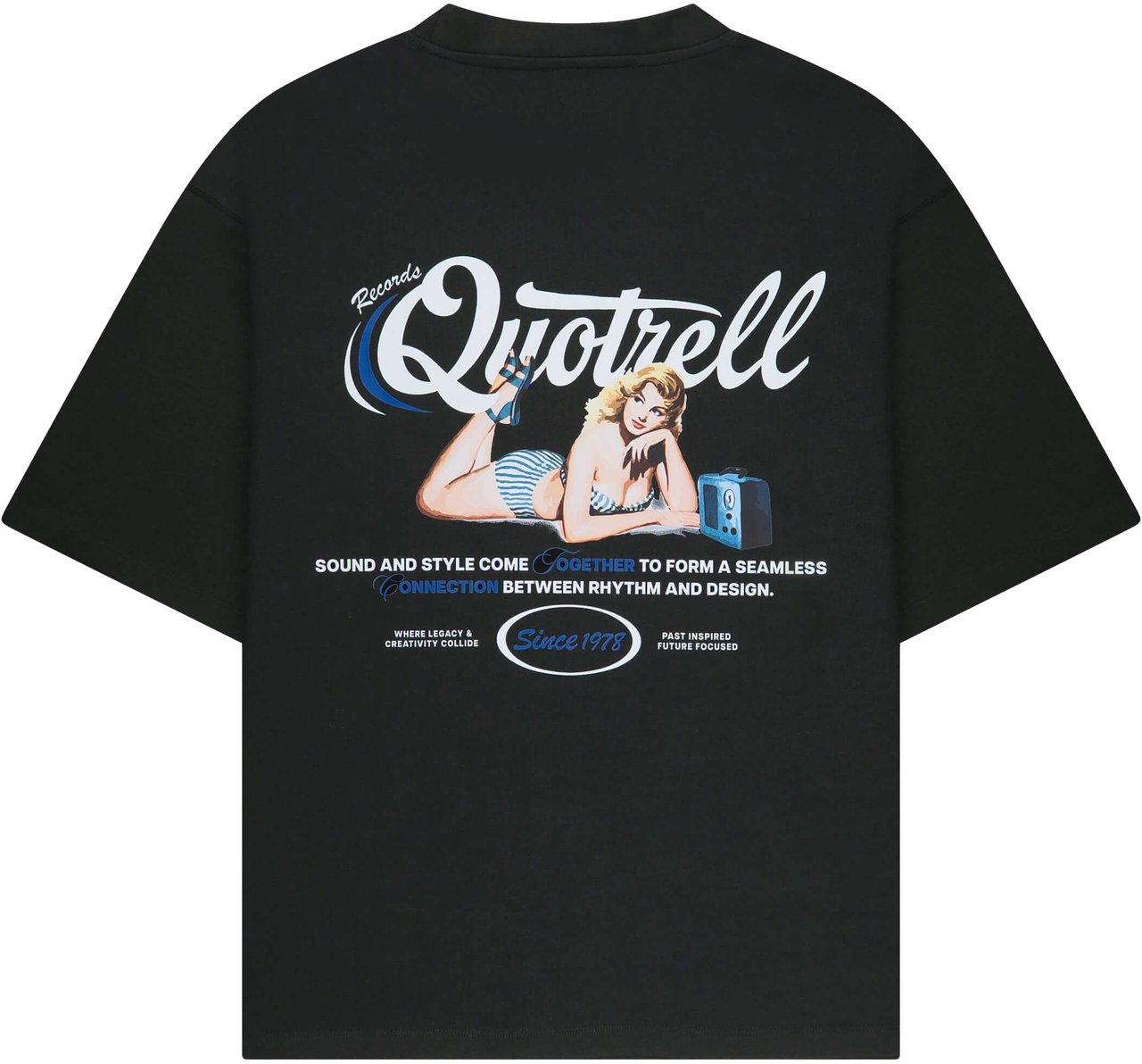 Quotrell Pin Up Tee | Black/white Zwart