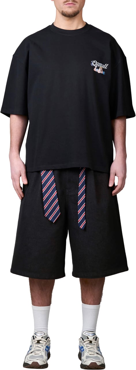 Quotrell Pin Up Tee | Black/white Zwart