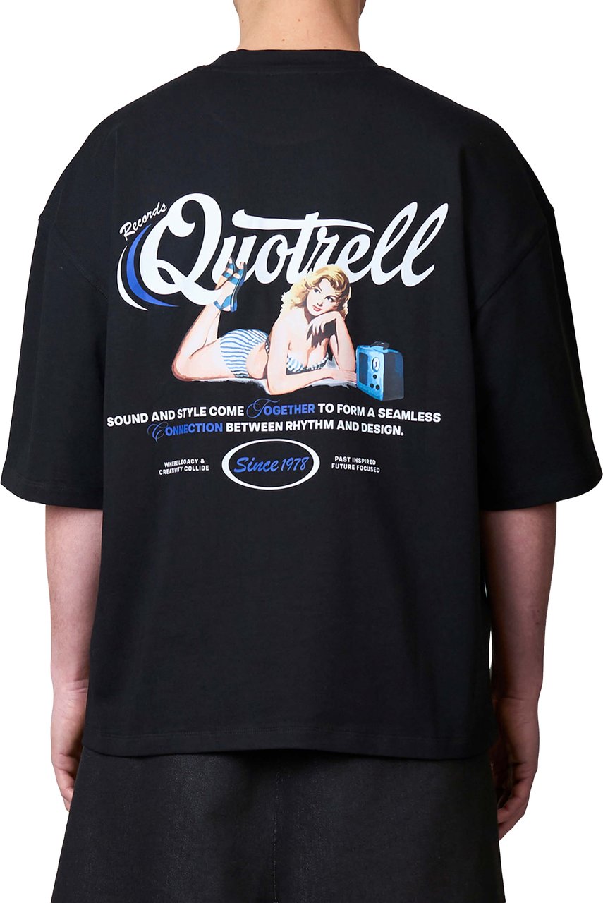 Quotrell Pin Up Tee | Black/white Zwart