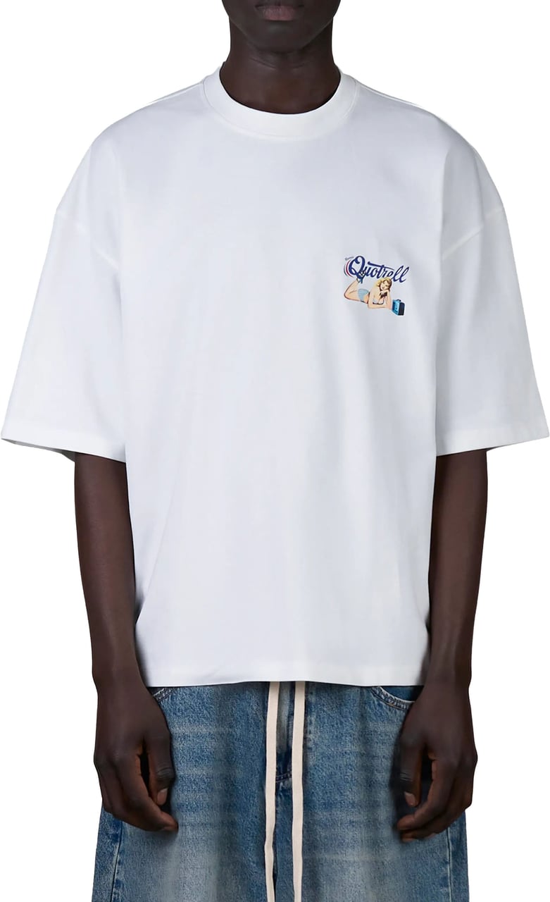 Quotrell Pin Up Tee | White/cobalt Groen
