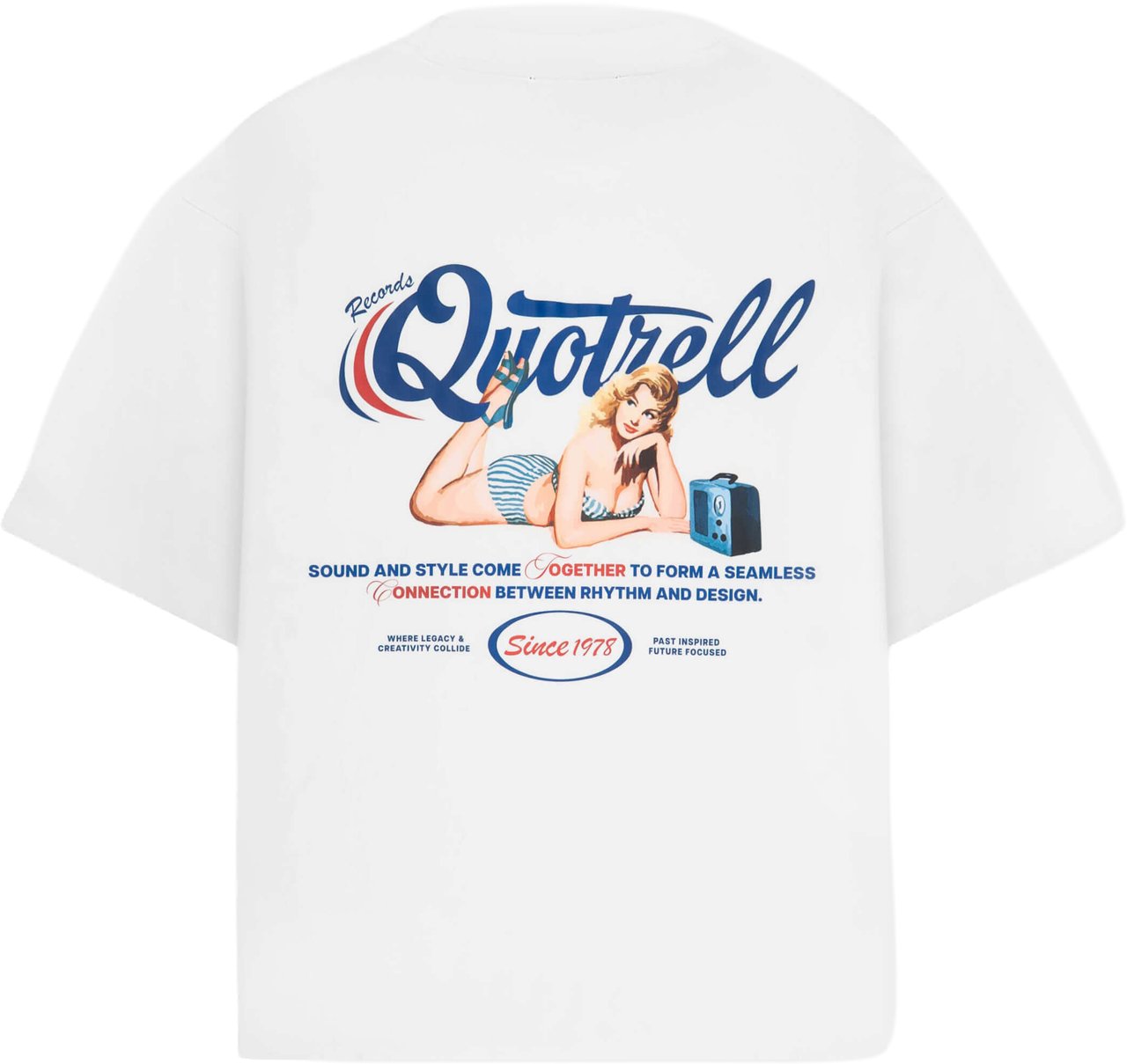 Quotrell Pin Up Tee | White/cobalt Groen