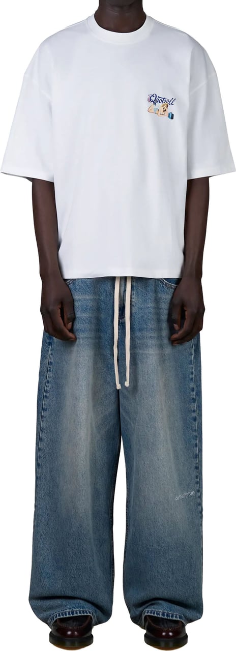 Quotrell Pin Up Tee | White/cobalt Groen