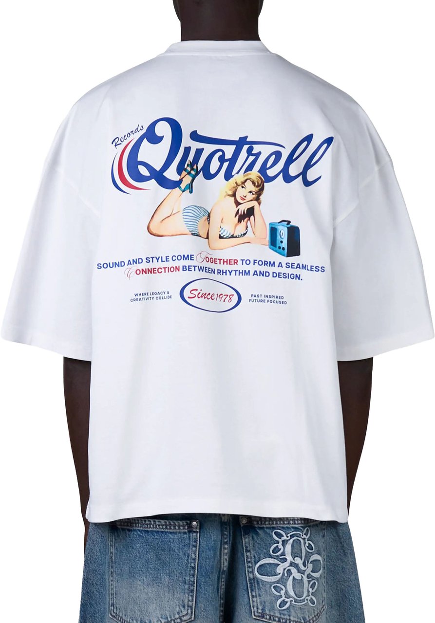 Quotrell Pin Up Tee | White/cobalt Groen