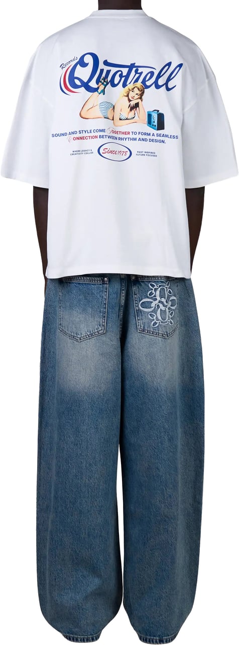 Quotrell Pin Up Tee | White/cobalt Groen