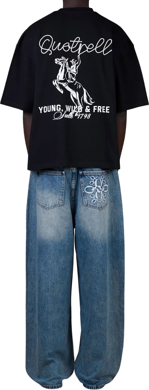 Quotrell Lasso Tee | Black/white Zwart