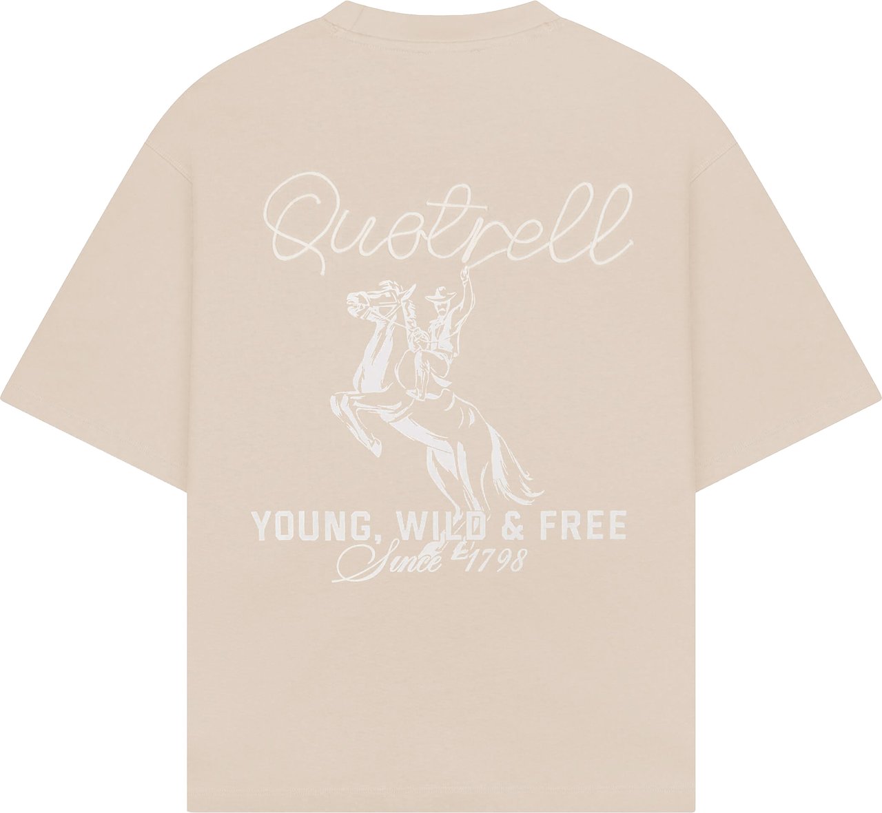 Quotrell Lasso Tee | Greige/white Grijs