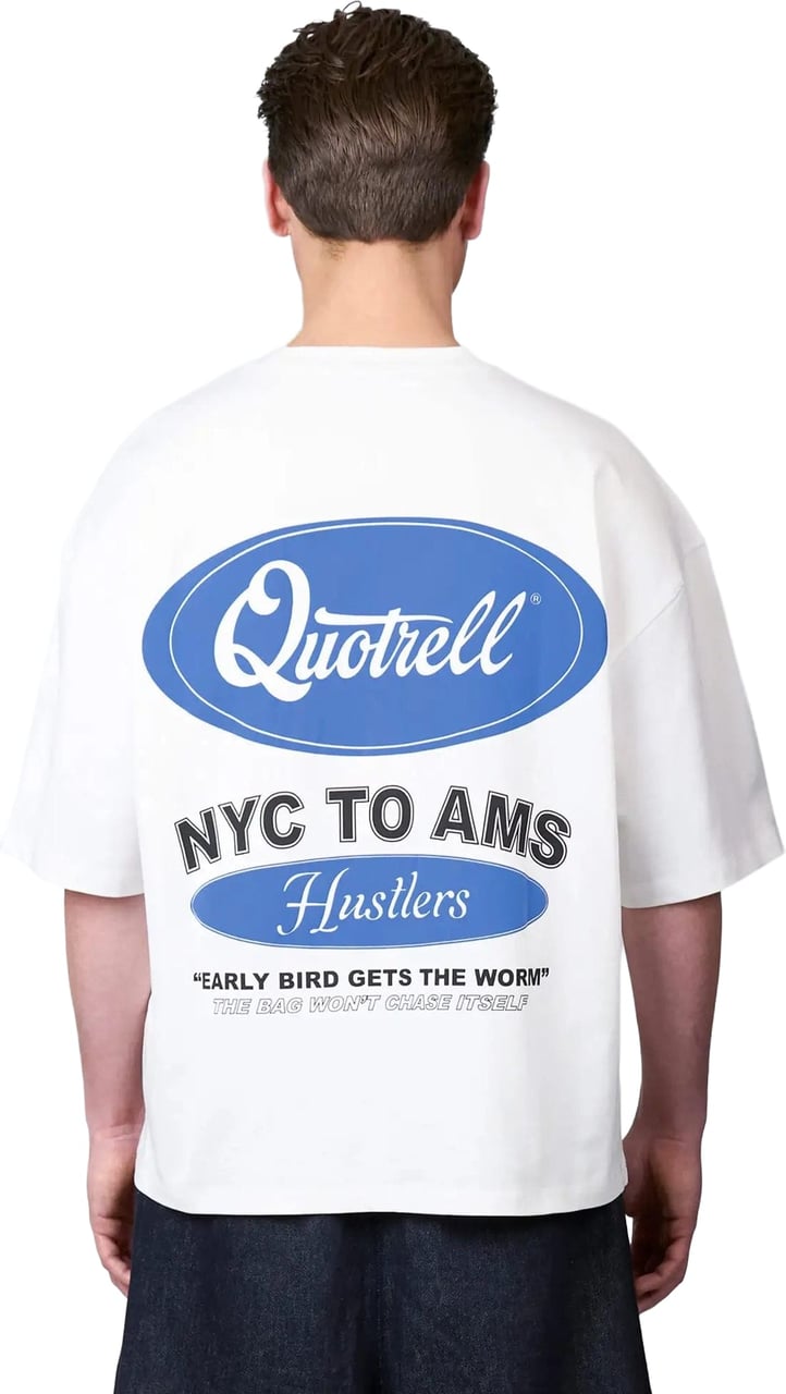 Quotrell Hustlers Tee | White/blue Wit