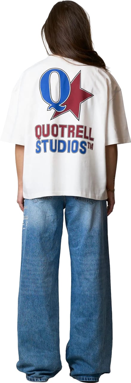 Quotrell Carmine Tee | White/blue Wit