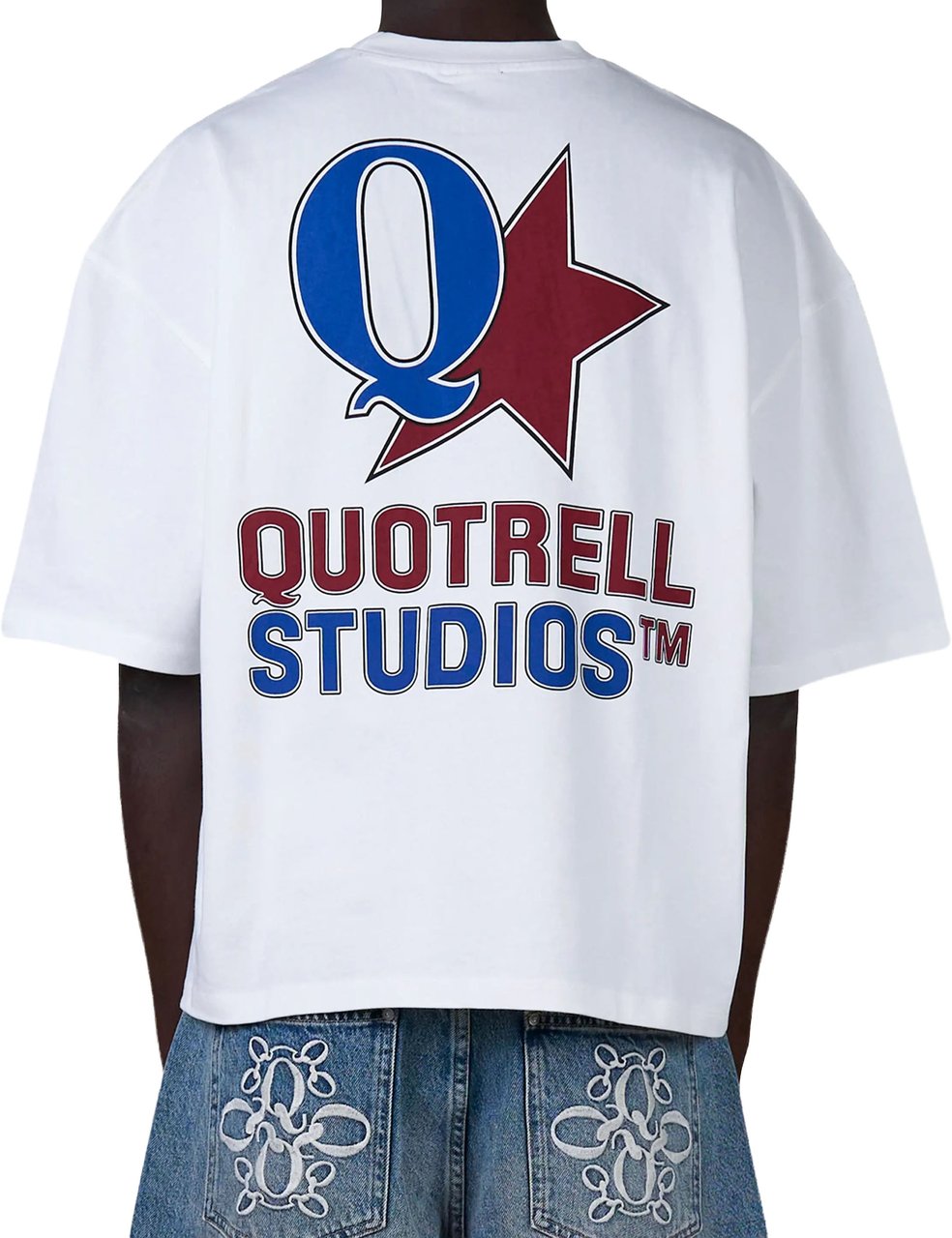 Quotrell Carmine Tee | White/blue Wit