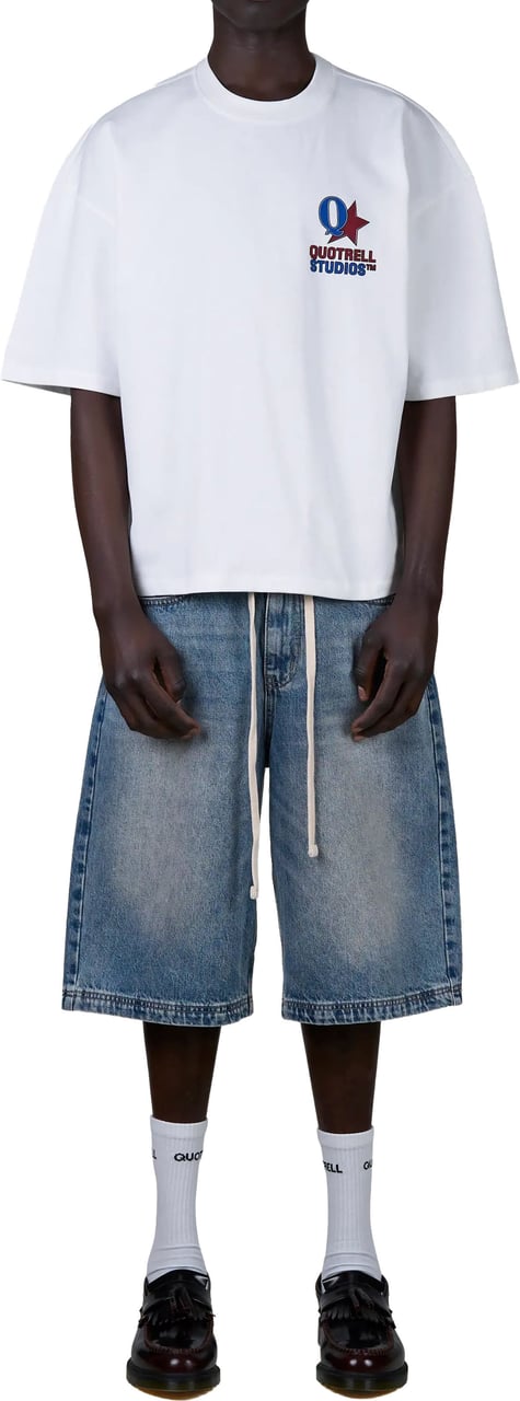 Quotrell Carmine Tee | White/blue Wit