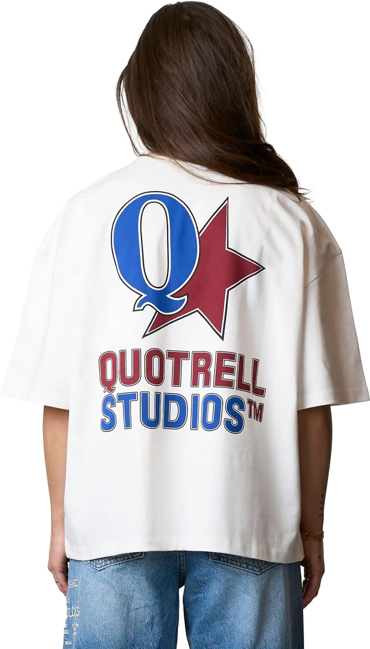Quotrell Carmine Tee | White/blue Wit