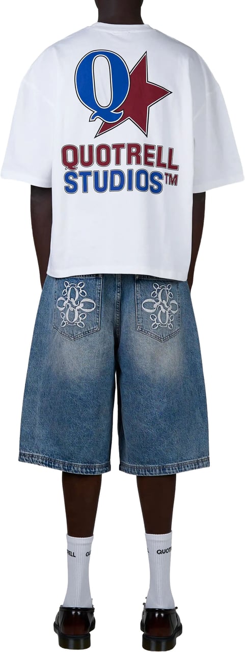 Quotrell Carmine Tee | White/blue Wit