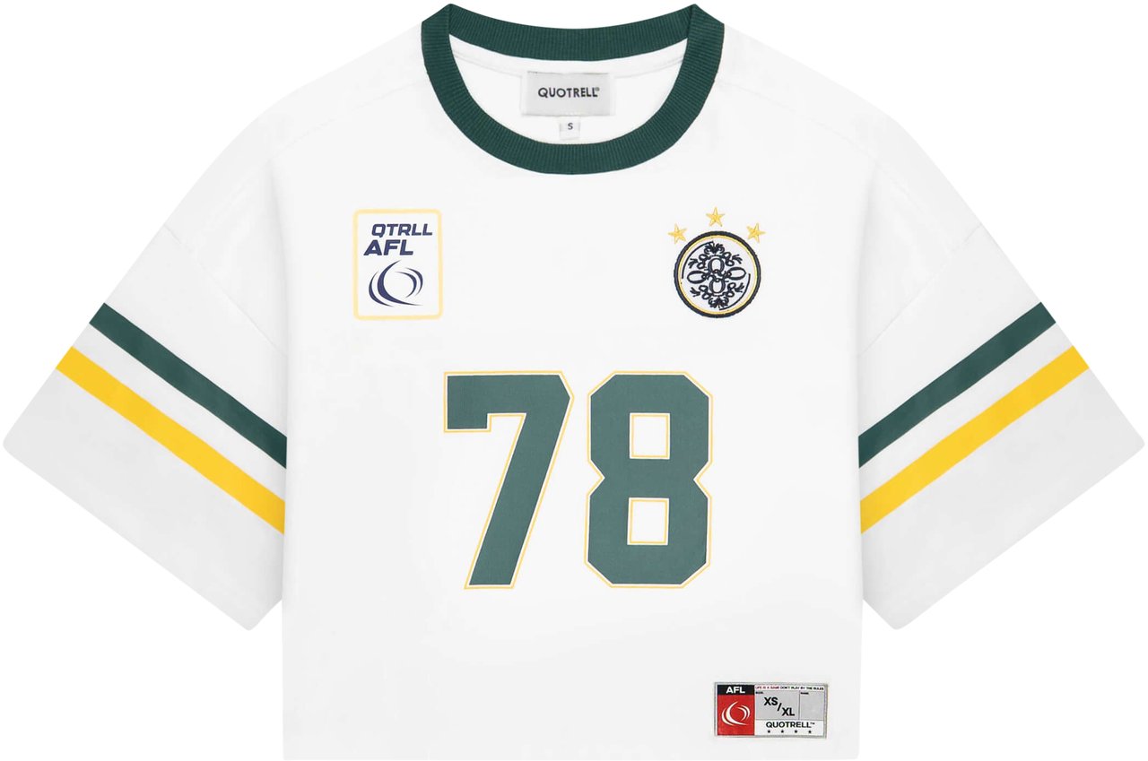 Quotrell Zia Cropped Tee | White/green Wit