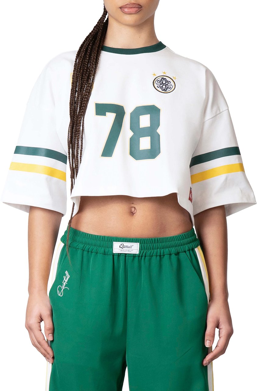 Quotrell Zia Cropped Tee | White/green Wit