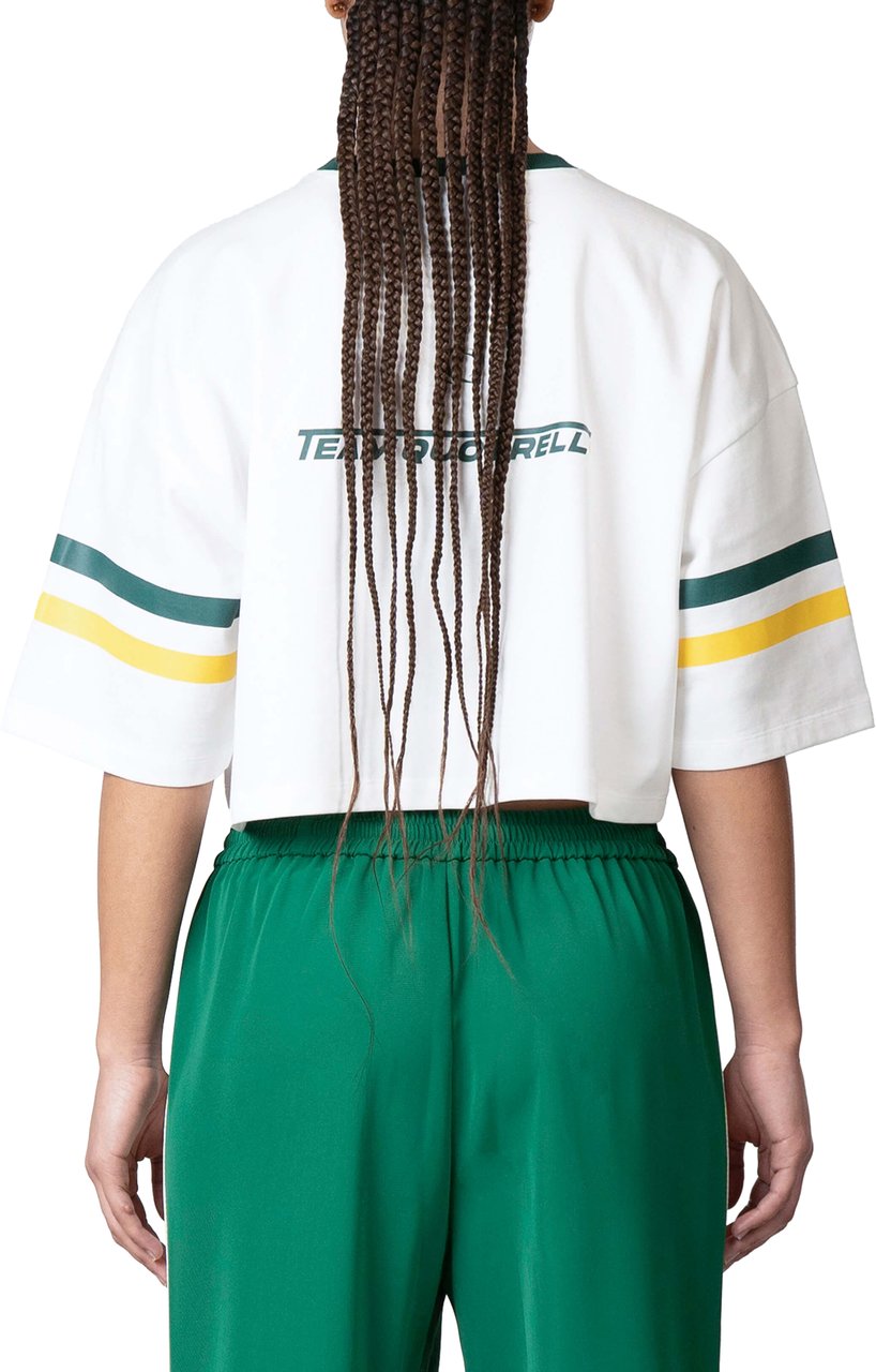Quotrell Zia Cropped Tee | White/green Wit