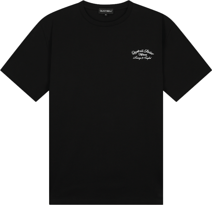 Quotrell Atelier Milano Tee | Black/white Zwart