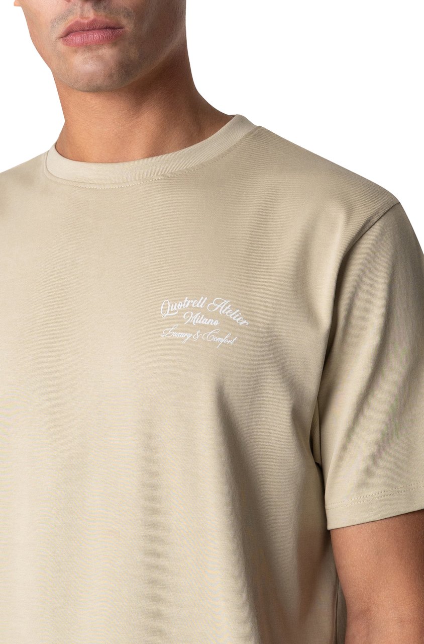Quotrell Atelier Milano Tee | Beige/white Beige